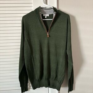 Peter Millar Quarter Zip Green Sweater